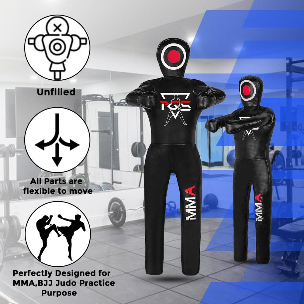 PGS grappling dummy partially filled to show customizable weight and feel
