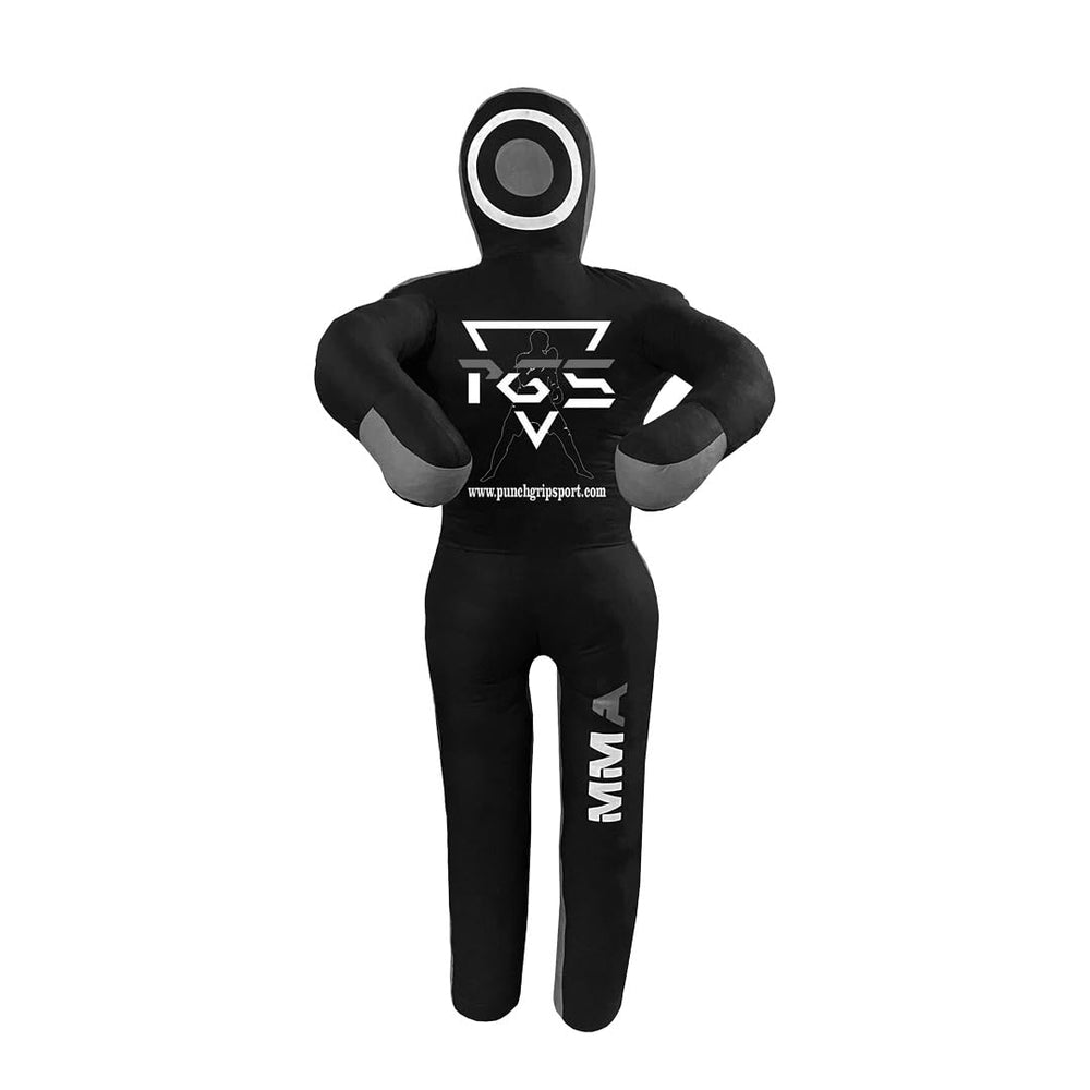 PGS grappling dummy front view showing full-length fit for realistic training
