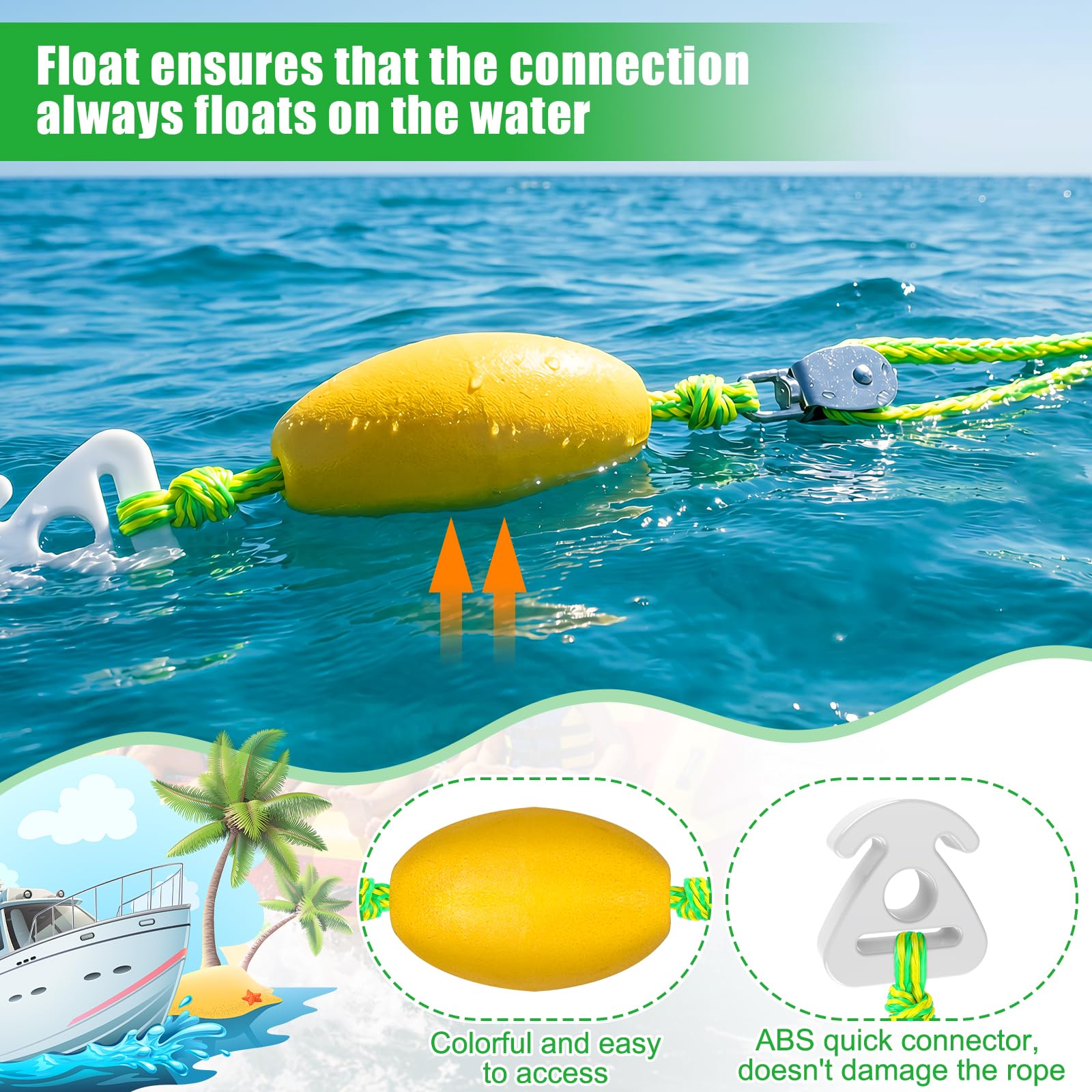 Phoncoo tow harness attached to a boat pulling a multi-person tube for stable rides
