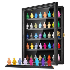 PiaoHao front view display case showing five clear shelves and high visibility