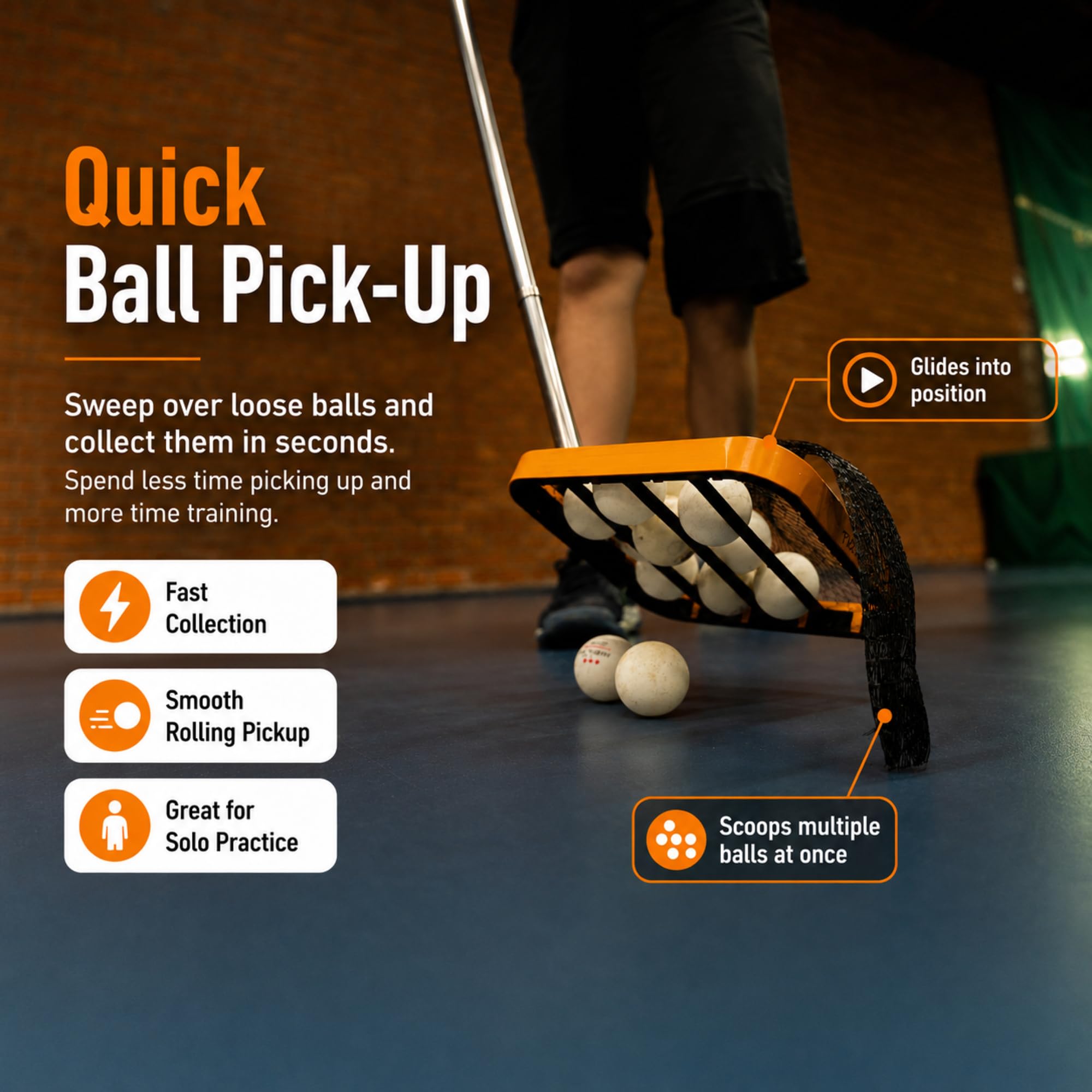 PICK 'N GO handle detail demonstrating comfortable grip for coaches