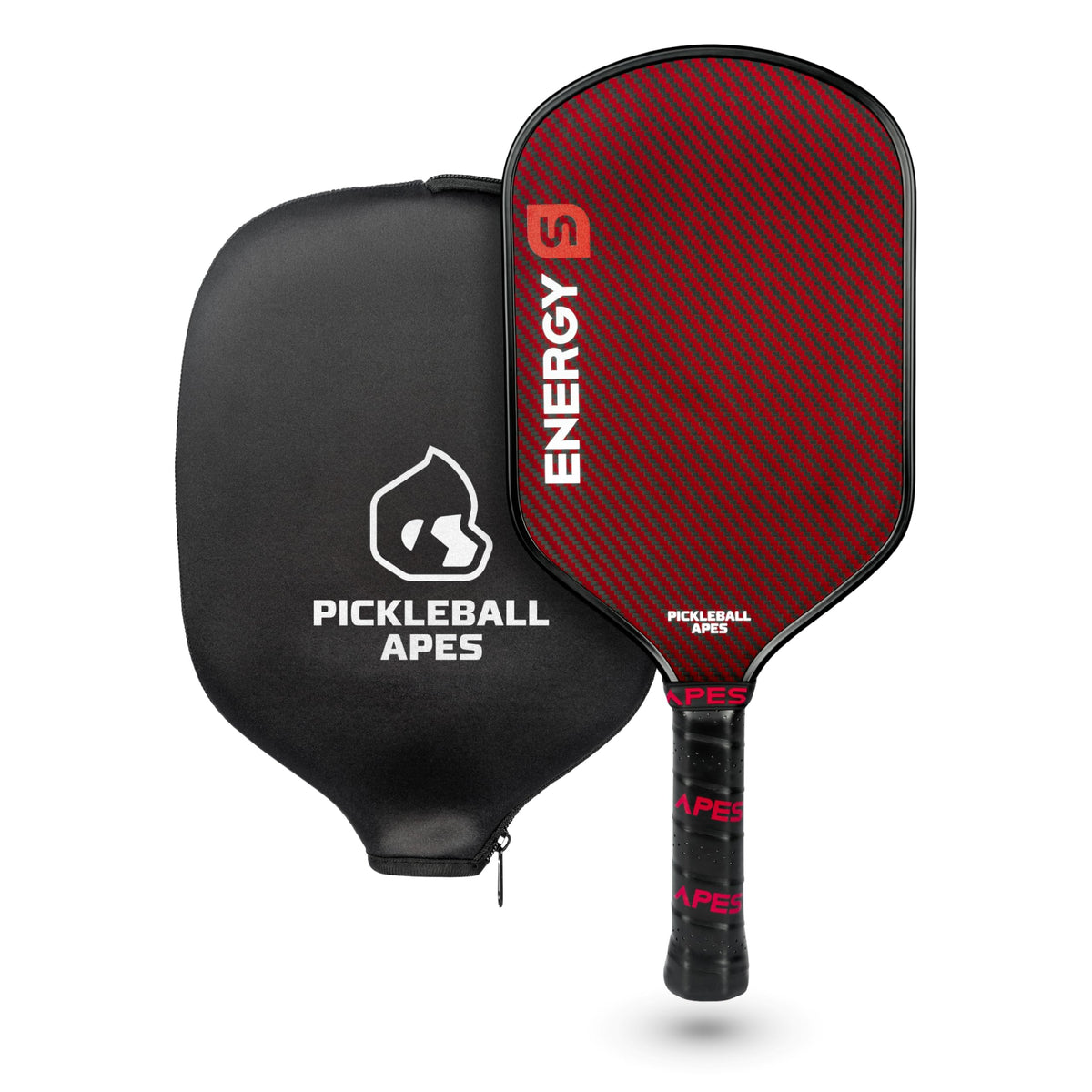 Pickleball Apes paddle front view showing carbon face and tournament-ready design benefit: clear aim