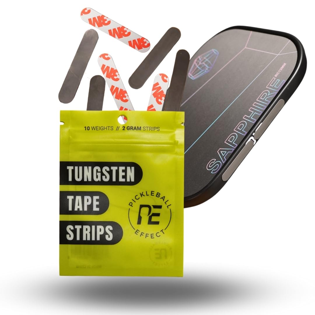 Pickleball Effect front packaging showing ten 2g tungsten strips benefit consistent tuning