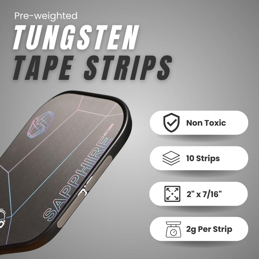 Pickleball Effect close-up of tungsten strip texture and adhesive for reliable grip