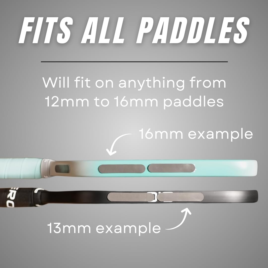 Pickleball Effect strips applied on paddle in on-court practice scene