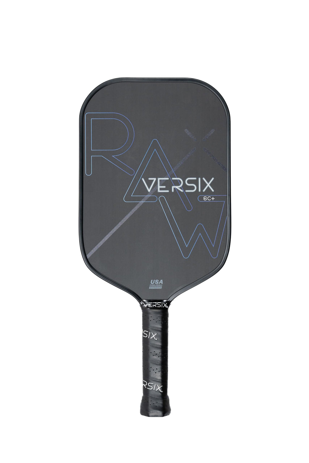 PickleballCentral VERSIX RAW front face showing clean carbon fiber for crisp shots