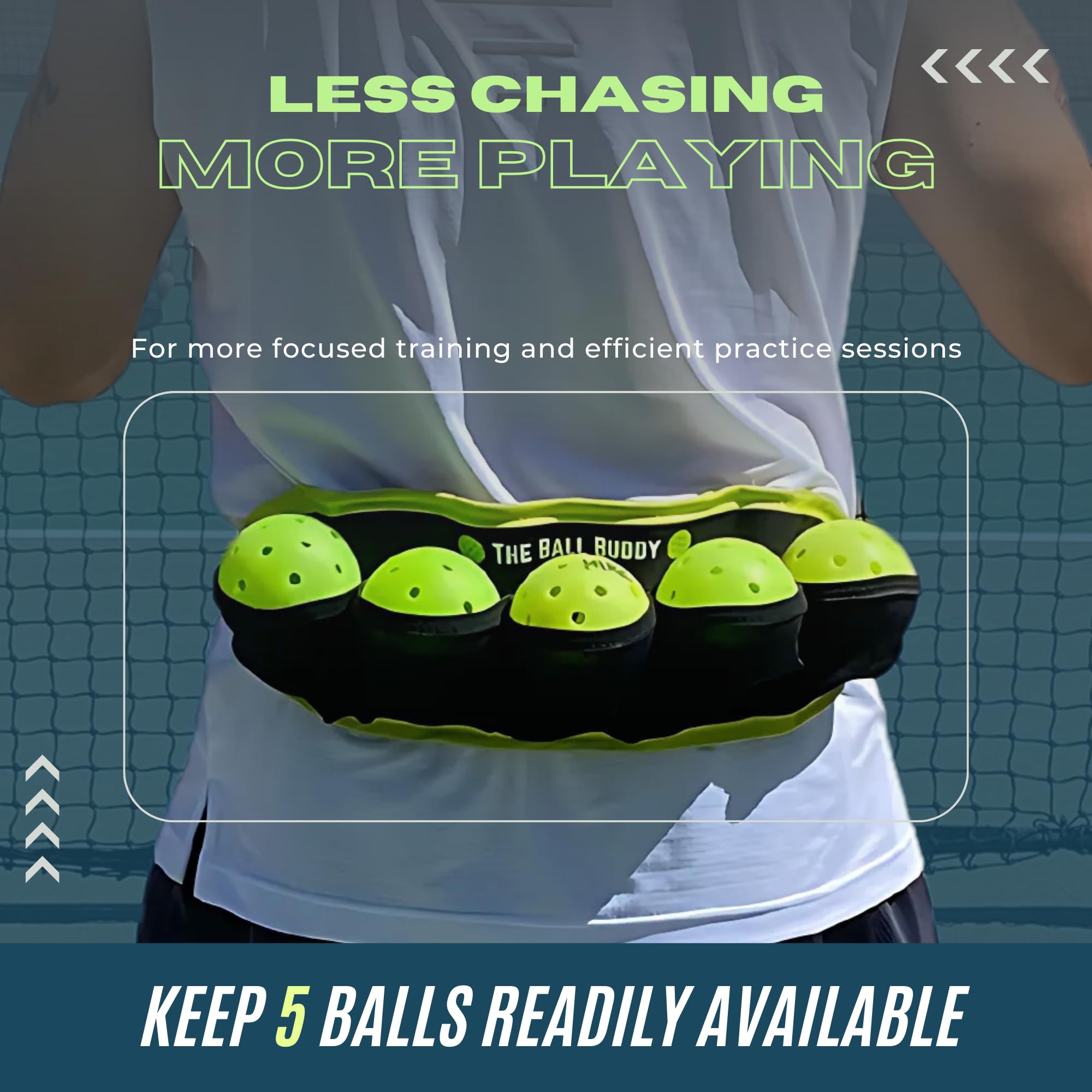 PickleProGear Ball Buddy adjustable strap detail for comfortable fit