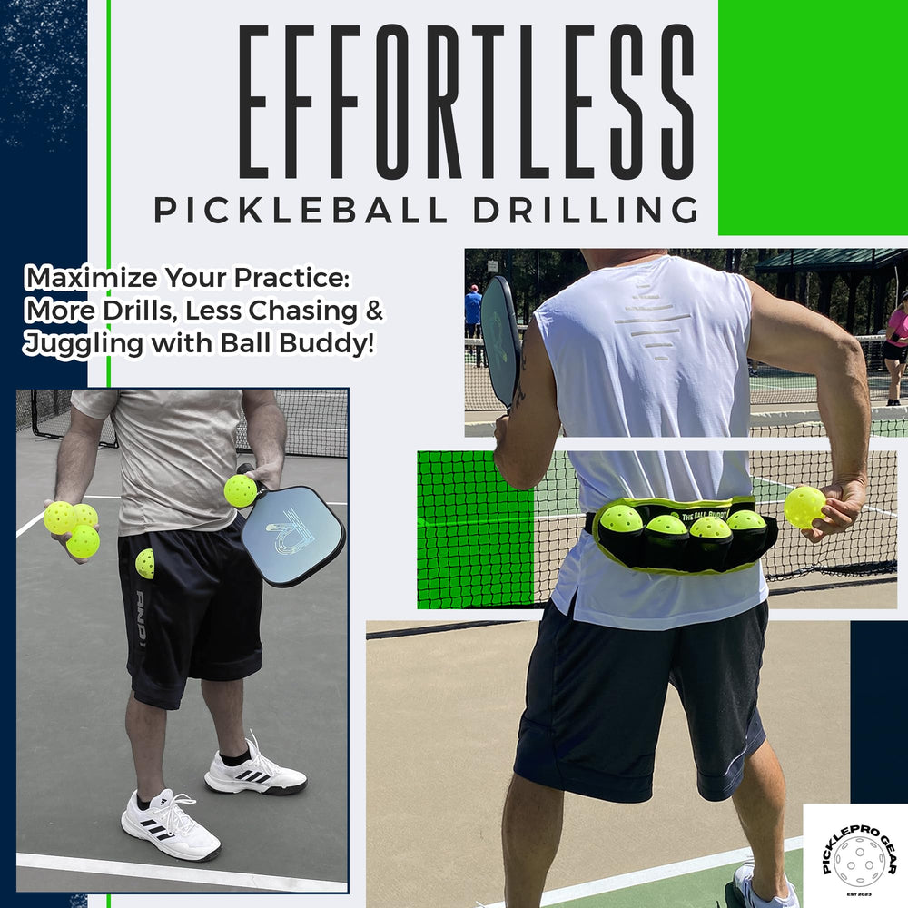 PickleProGear Ball Buddy stored neatly in racket bag for portability