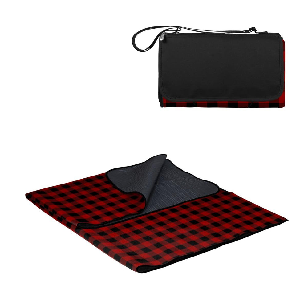 PICNIC TIME blanket front view showing red and black buffalo plaid and full spread comfort