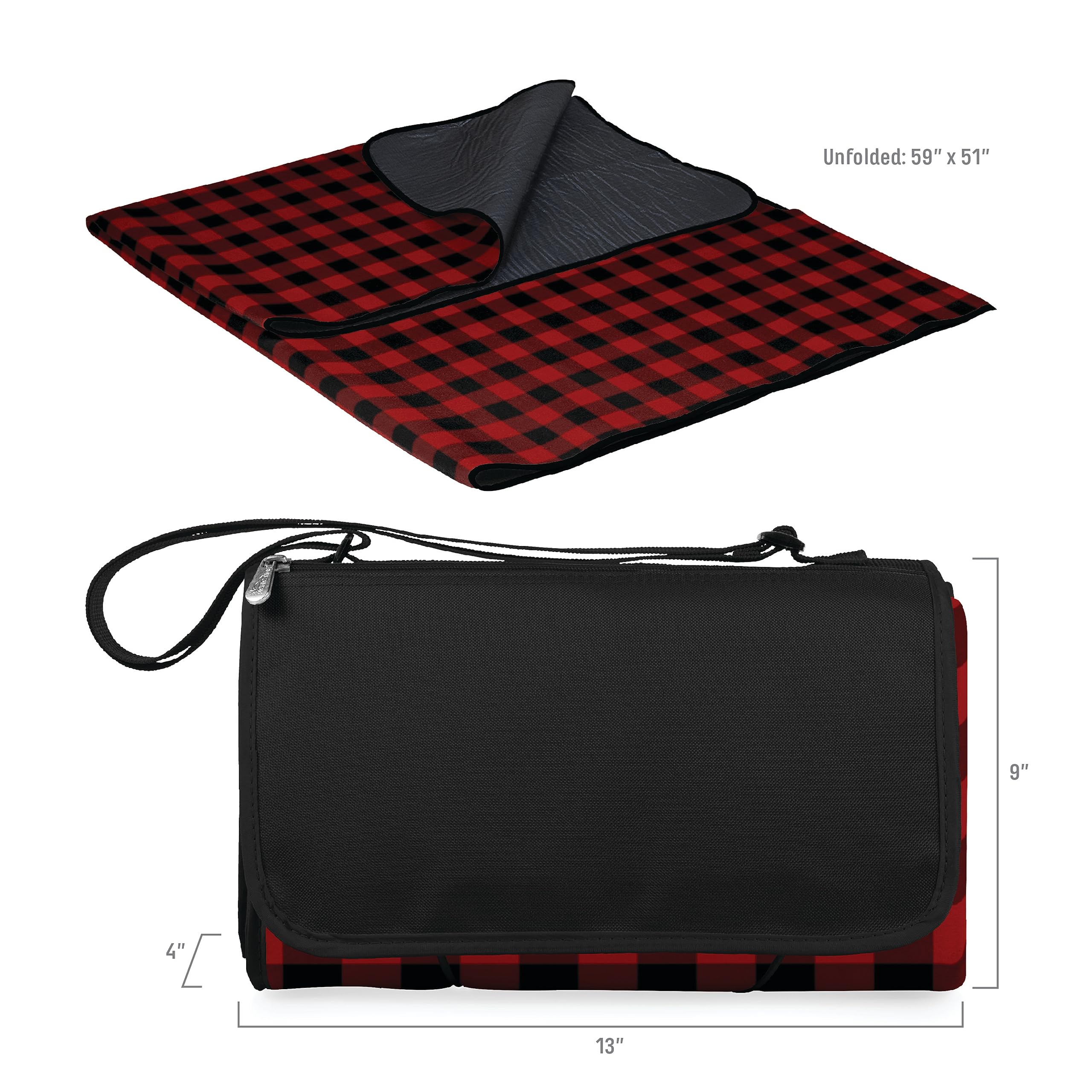 PICNIC TIME shoulder strap in use carried over shoulder for hands-free portability
