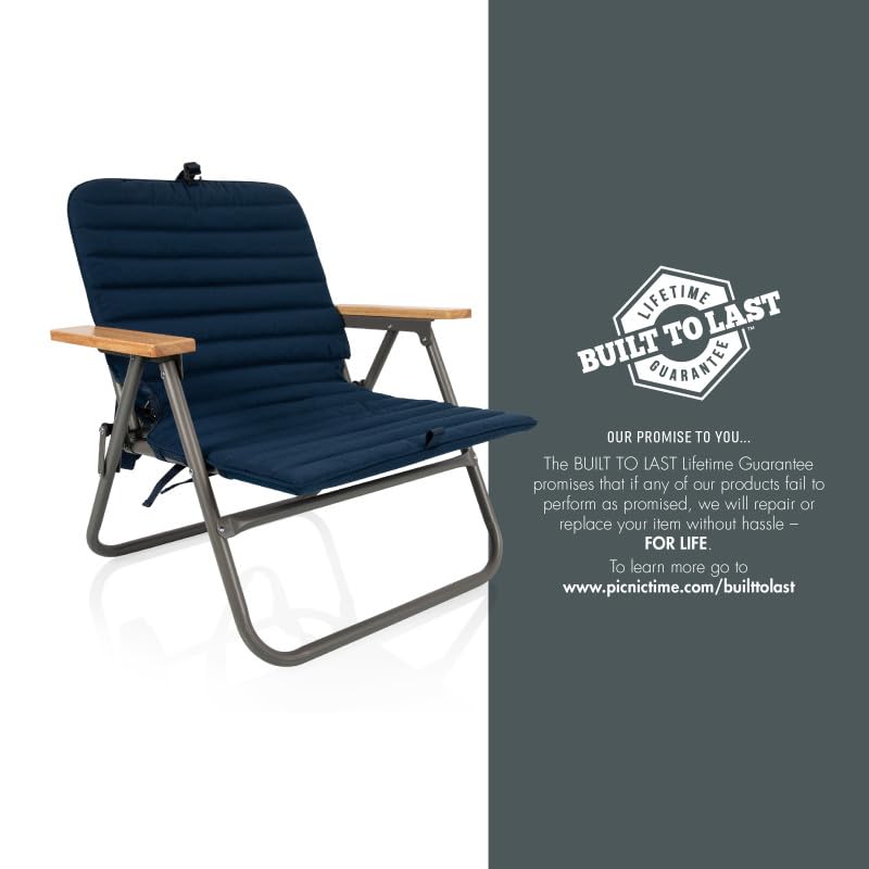 PICNIC TIME side profile of low seat showing reclined lounge angle and supportive padding