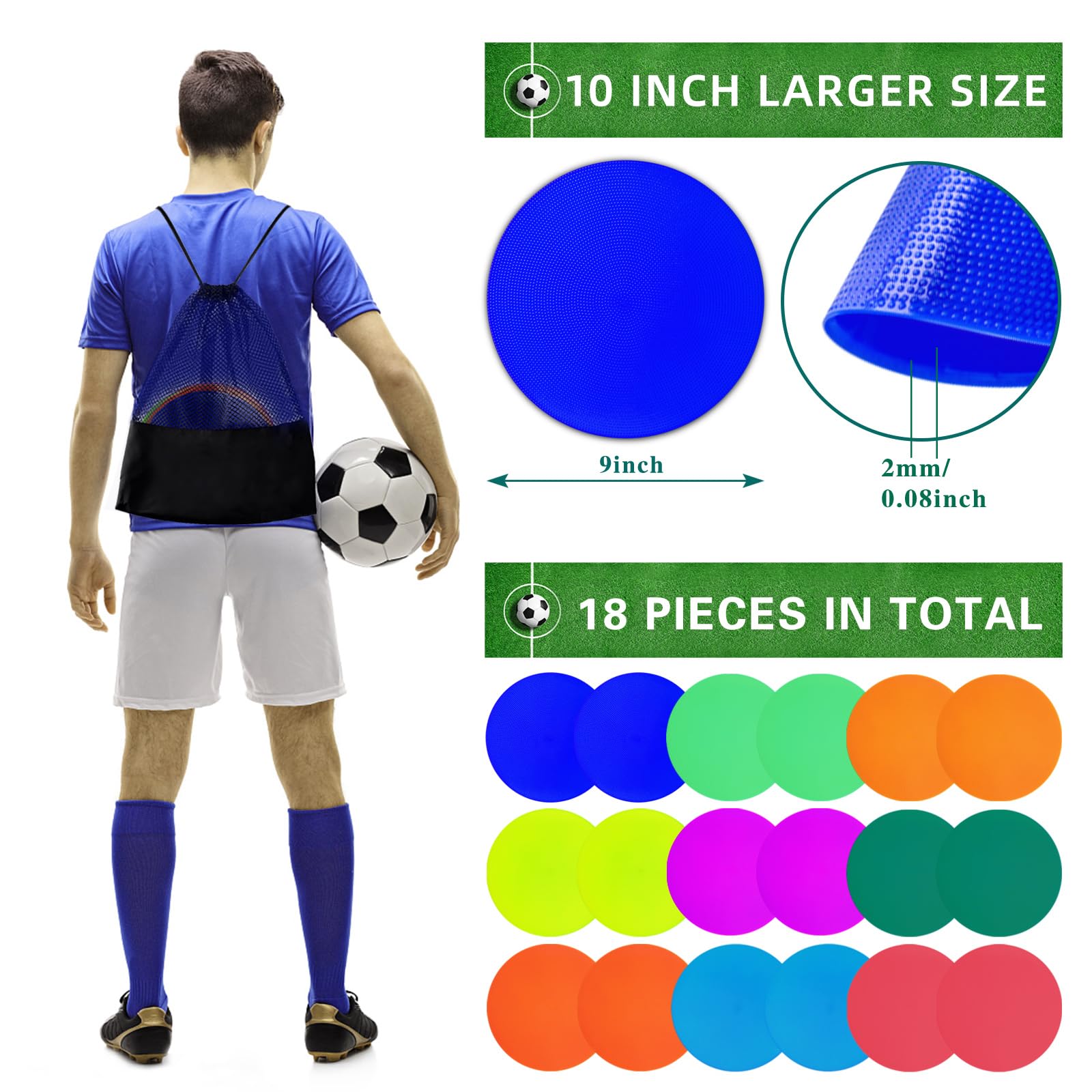 PIKZH markers arranged for soccer drill, improving player positioning