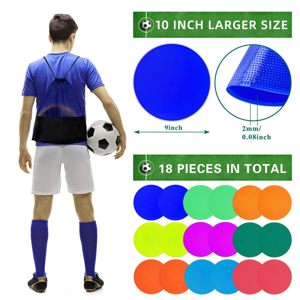 PIKZH markers arranged for soccer drill, improving player positioning