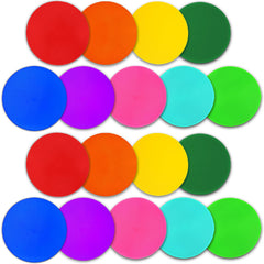 PIKZH front view of 18 colorful spot markers in storage bag, easy transport