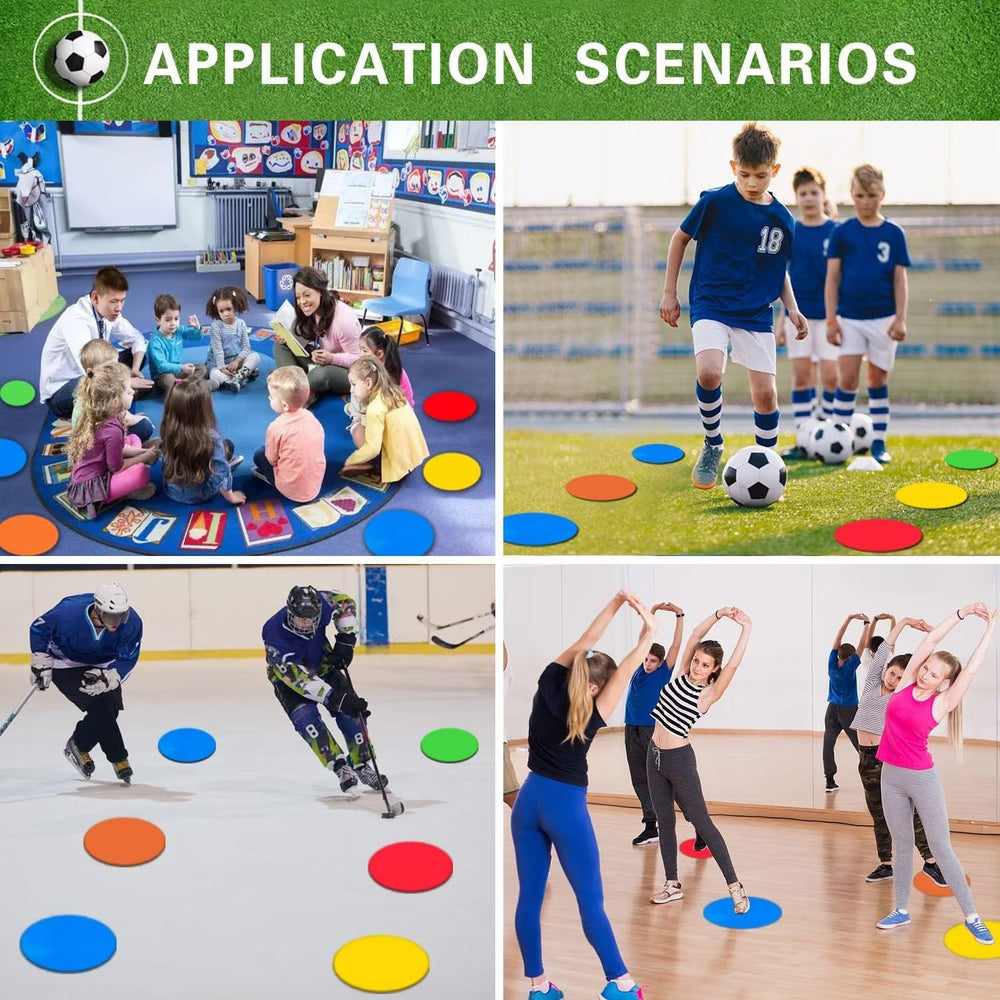 PIKZH markers placed on playground during class activities, organized stations