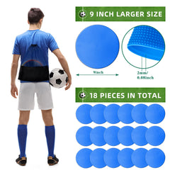 PIKZH markers arranged on field during soccer drill improving footwork clarity
