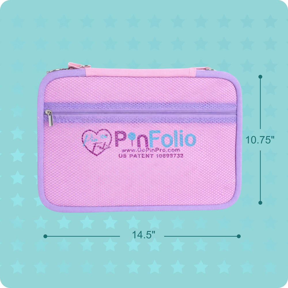 PinFolio worn crossbody with detachable strap for hands-free pin trading convenience