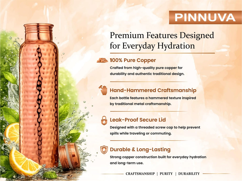 PINNUVA bottle held next to hand showing 32oz scale and convenient capacity benefit