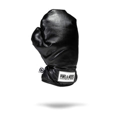 Pins & Aces front view of boxing glove head cover showing premium leather and bold style