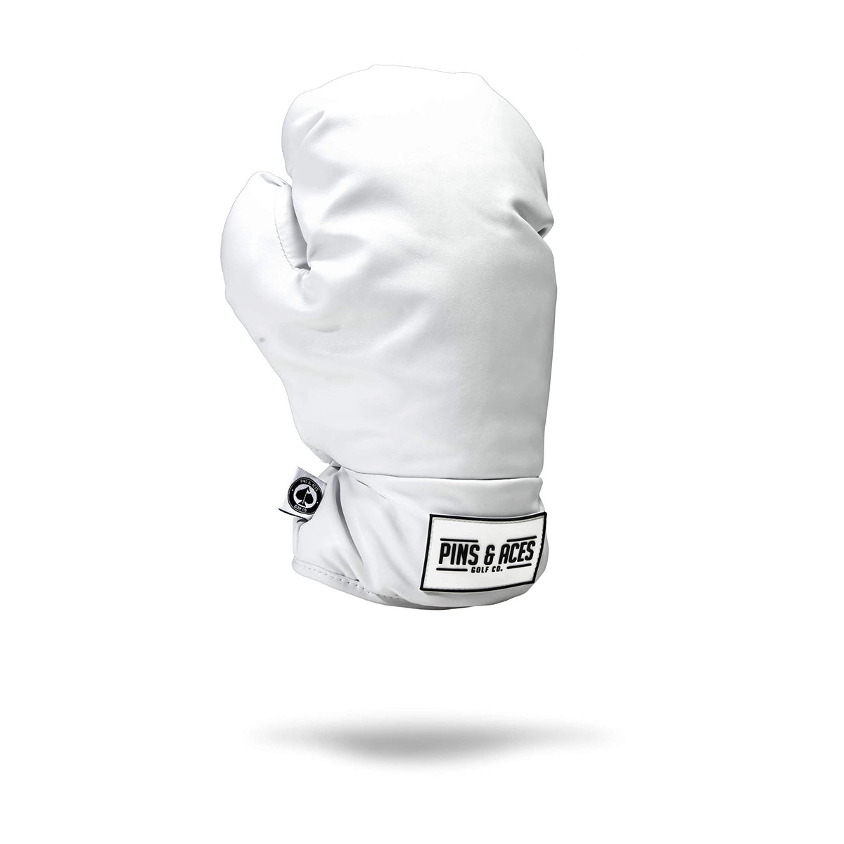 Pins & Aces front view of white boxing glove head cover showing bold styling and protection