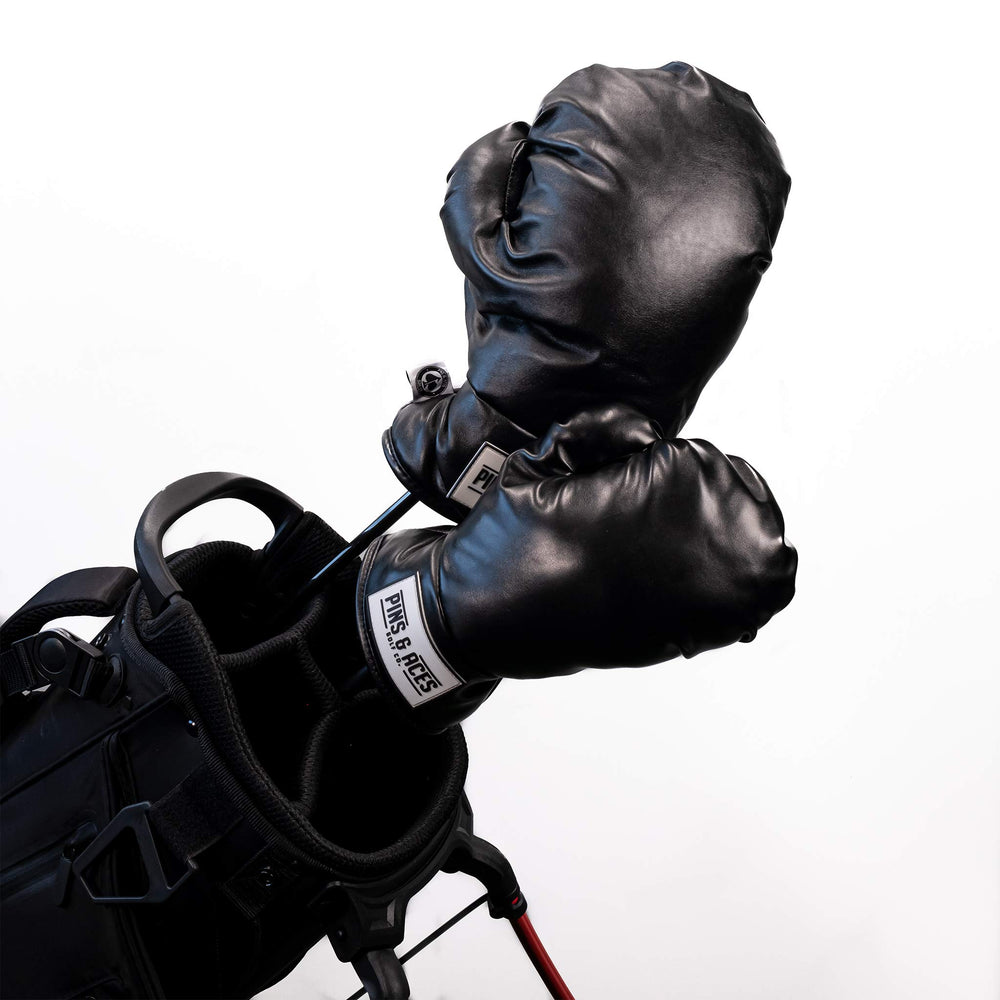 Pins & Aces lifestyle shot on golf bag adding personality and tour-inspired appearance