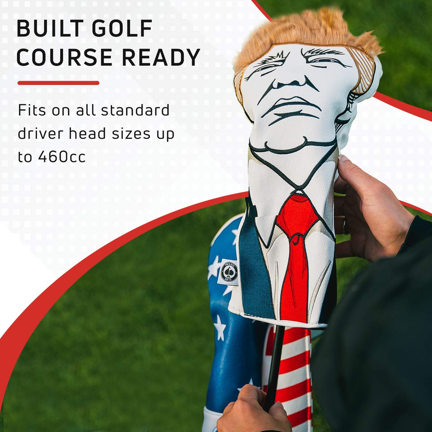 Pins & Aces lifestyle shot on golf course showcasing standout bag personalization