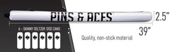 Pins & Aces sleeve tucked into a golf bag pocket for easy carrying