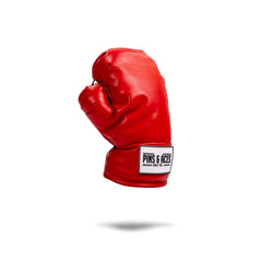 Pins & Aces front view showing red boxing glove design and bold style