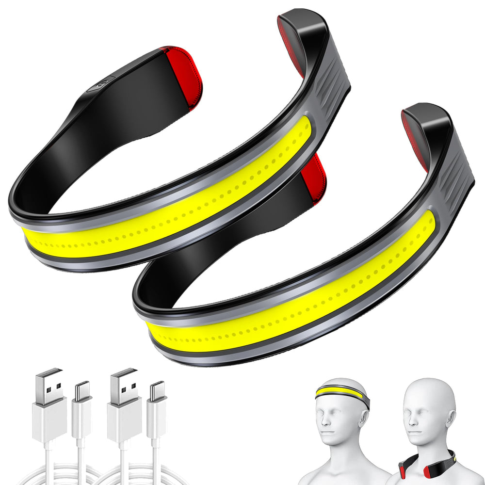 PINSAI front view showing compact rechargeable headlamp and packaging for easy identification and purchase