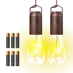PINSAI front view hanging tent light showing vintage pendant and handle for versatile lighting