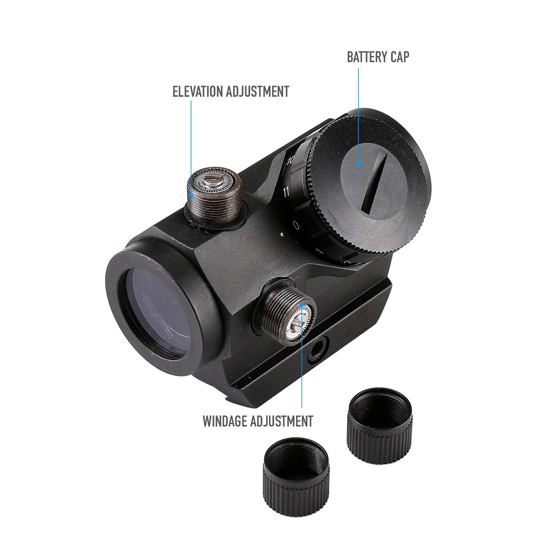 Pinty top view of controls and battery access for quick adjustments