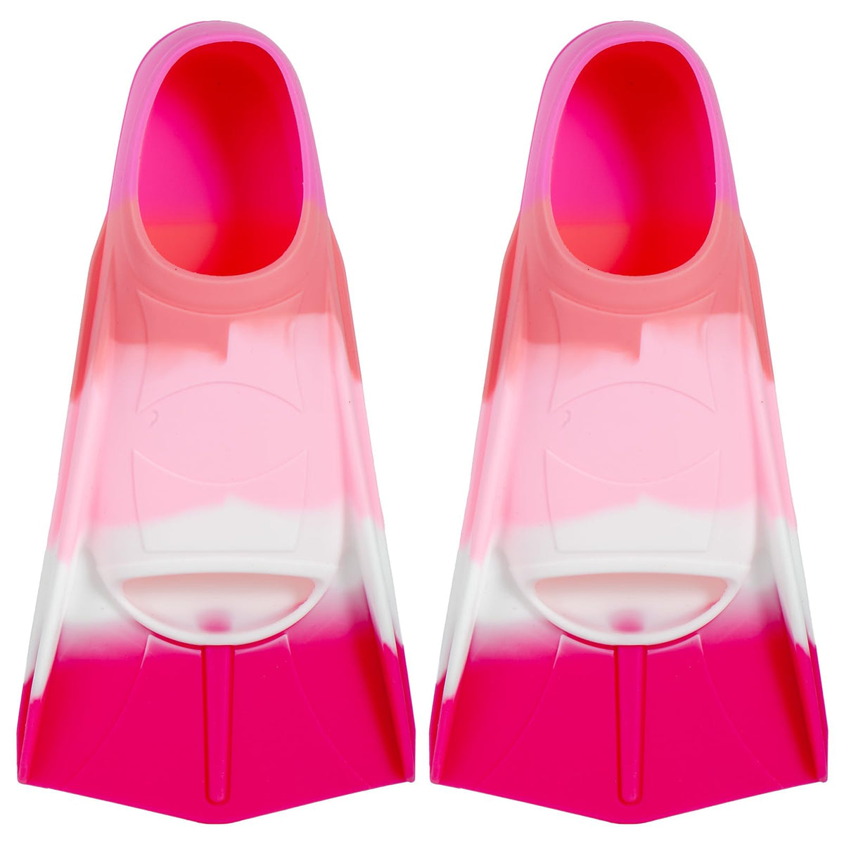 pippia front view of short blade fins showing streamlined training design and comfort