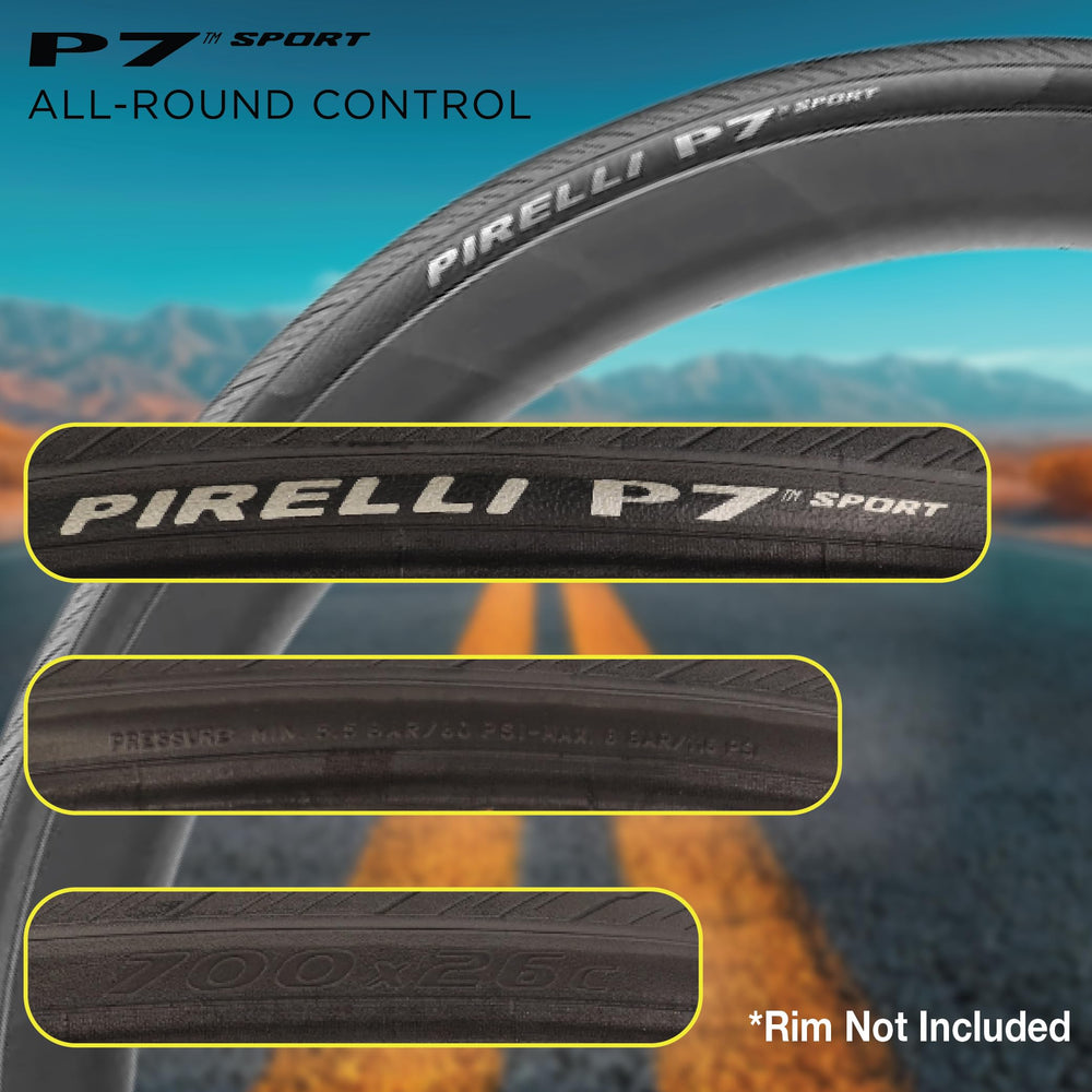 Pirelli P7 Sport tread close-up highlighting grip pattern and increased traction