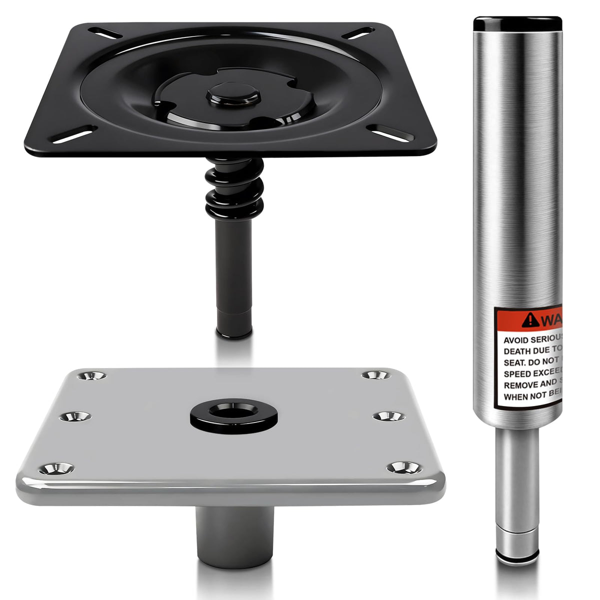 Pirjeco front base plate showing bolt pattern and stability benefit