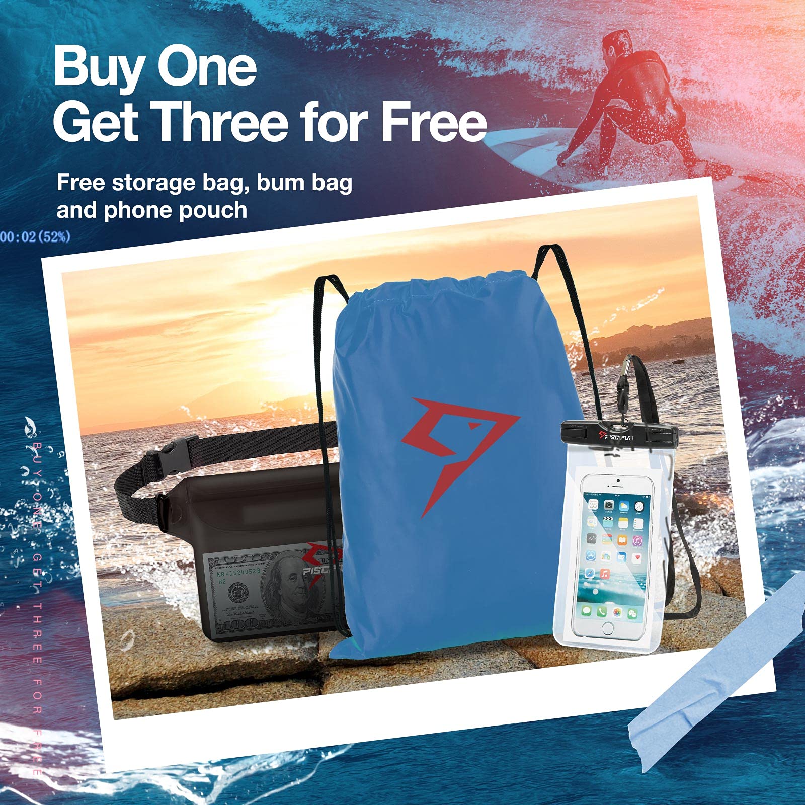 Piscifun bag floating on kayak showing reliability and convenience on water