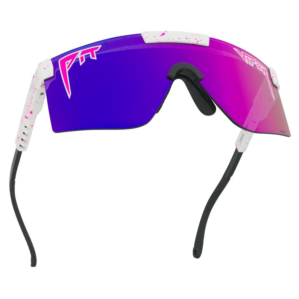 Pit Viper front profile showing shield lens and bold frame benefit secure coverage