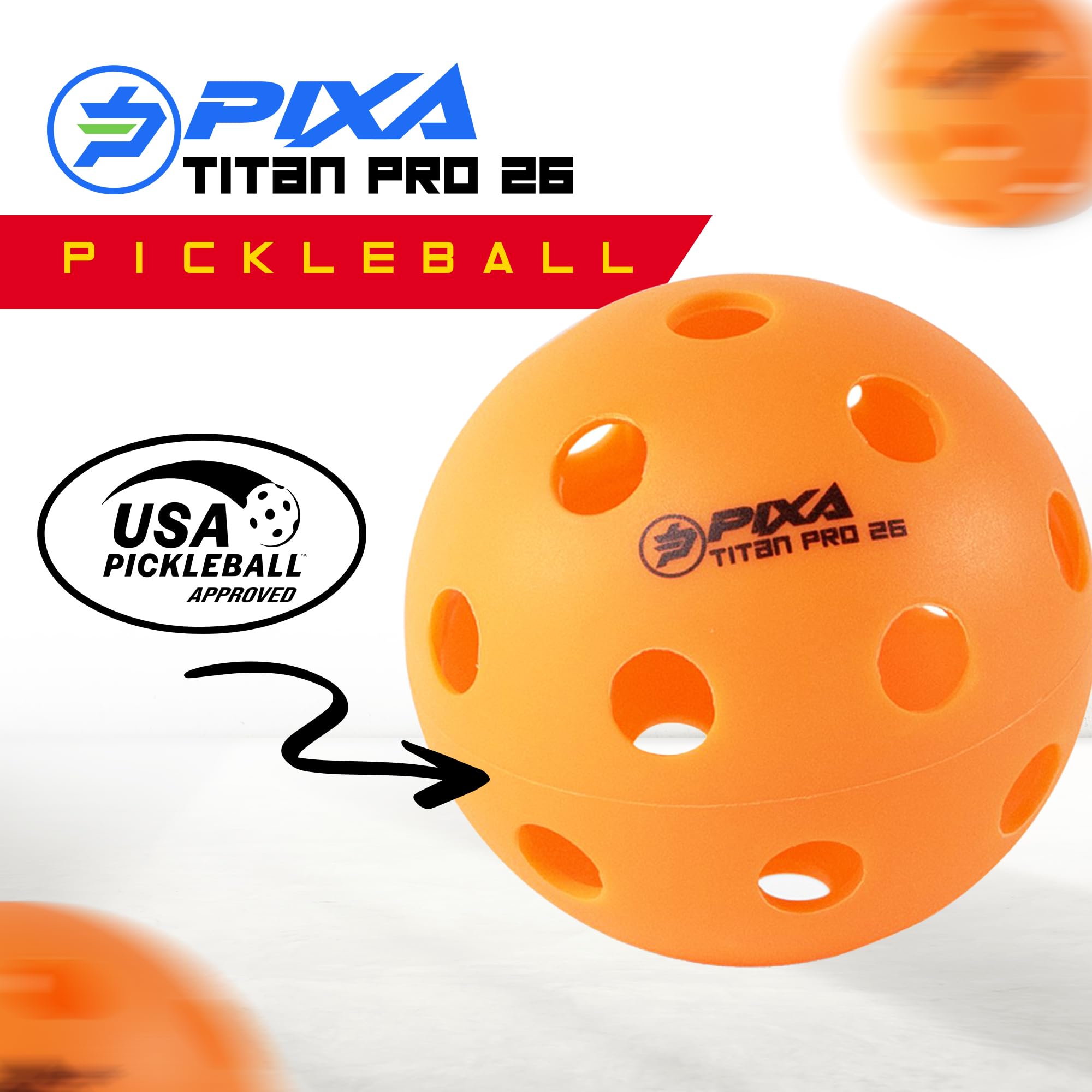 PIXA Titan Pro 26 close-up of 26-hole texture highlighting consistent bounce