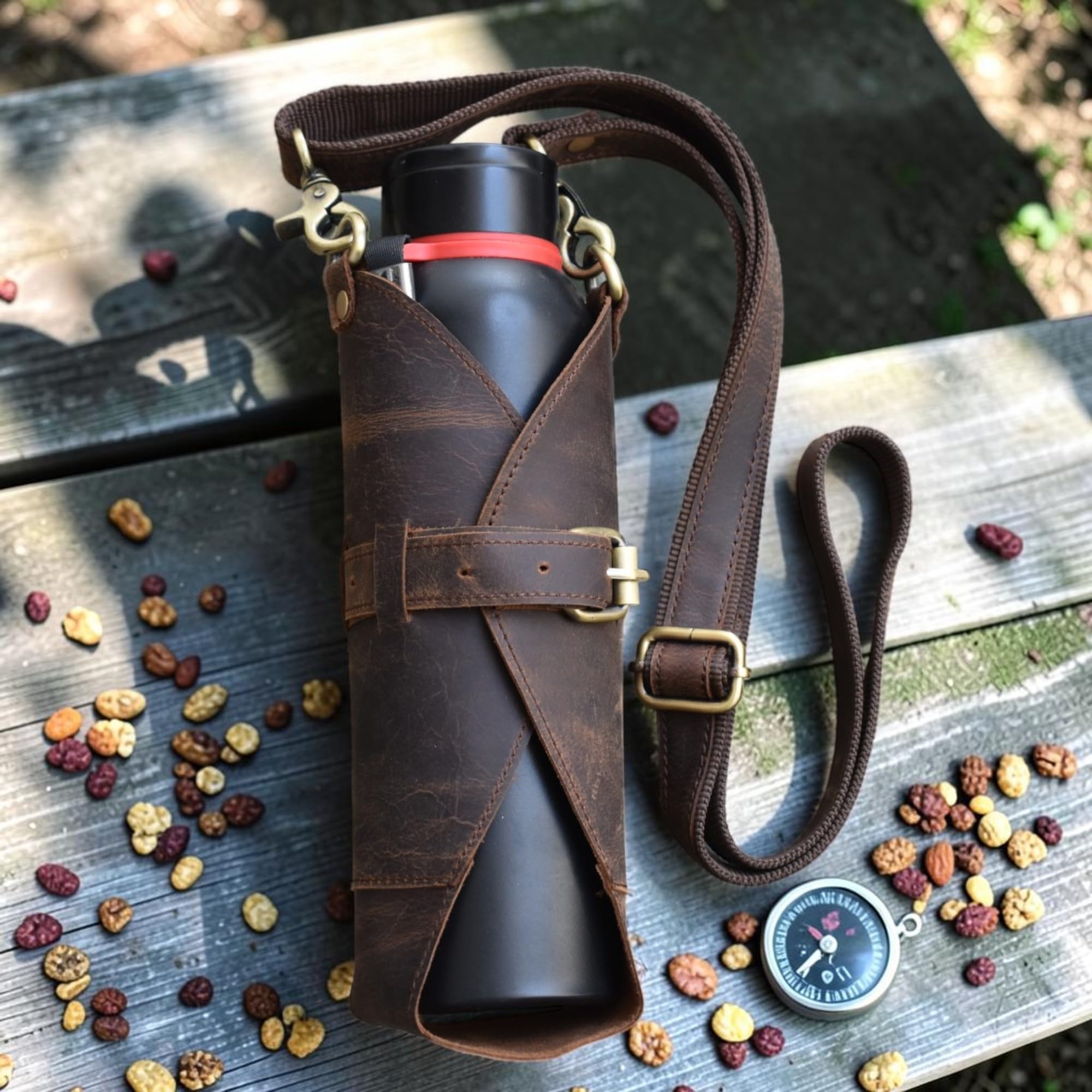 PL PEARL LEATHER closeup of solid brass hardware highlighting strength and secure fastening benefit
