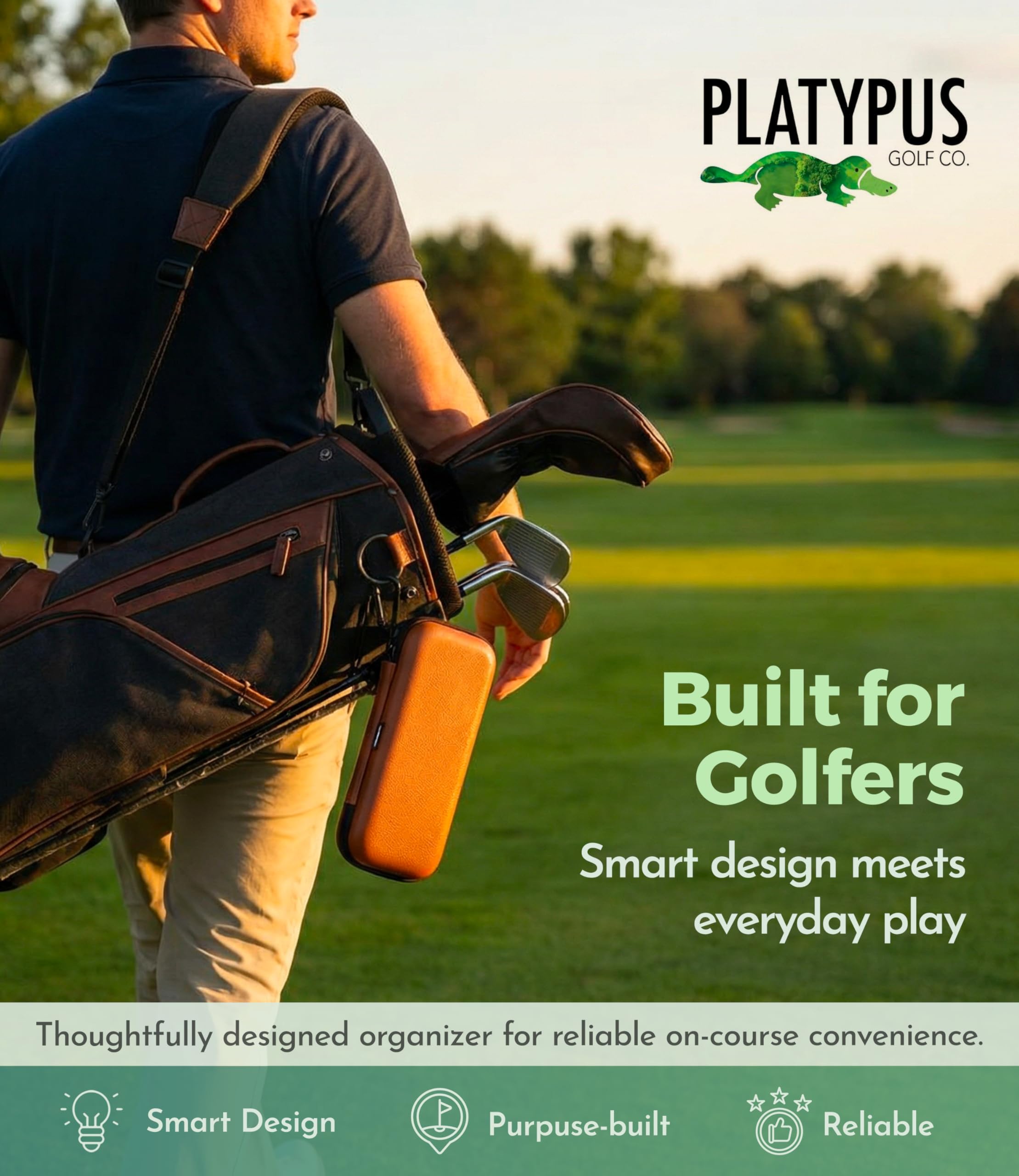 Platypus Golf Co. organizer in bag pocket lifestyle shot keeping gear reachable