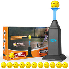 PLAYAPUT front view of compact automatic hitting tee showing portability and setup