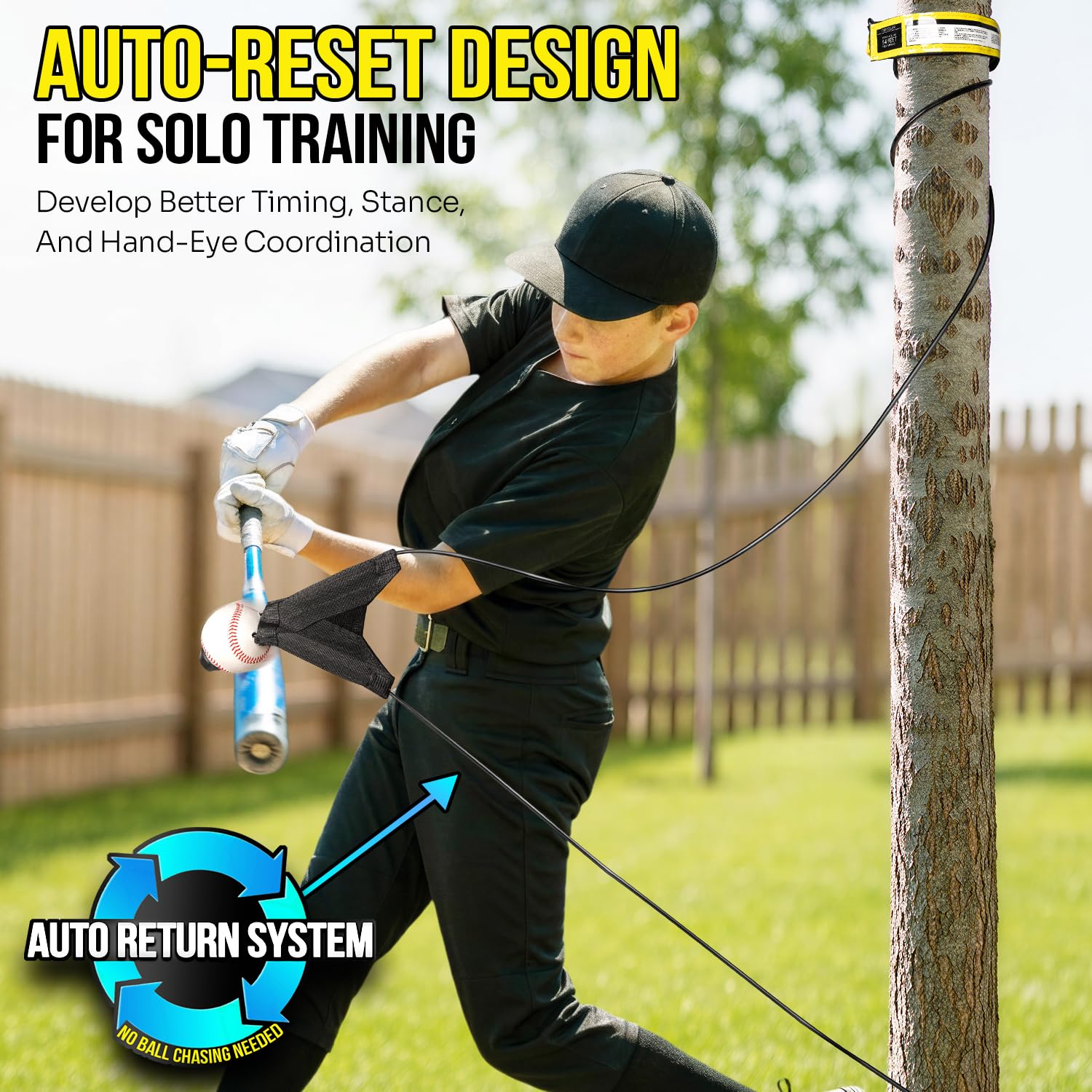 PLAYAPUT mounted on a fence with Velcro strap for no-tools installation