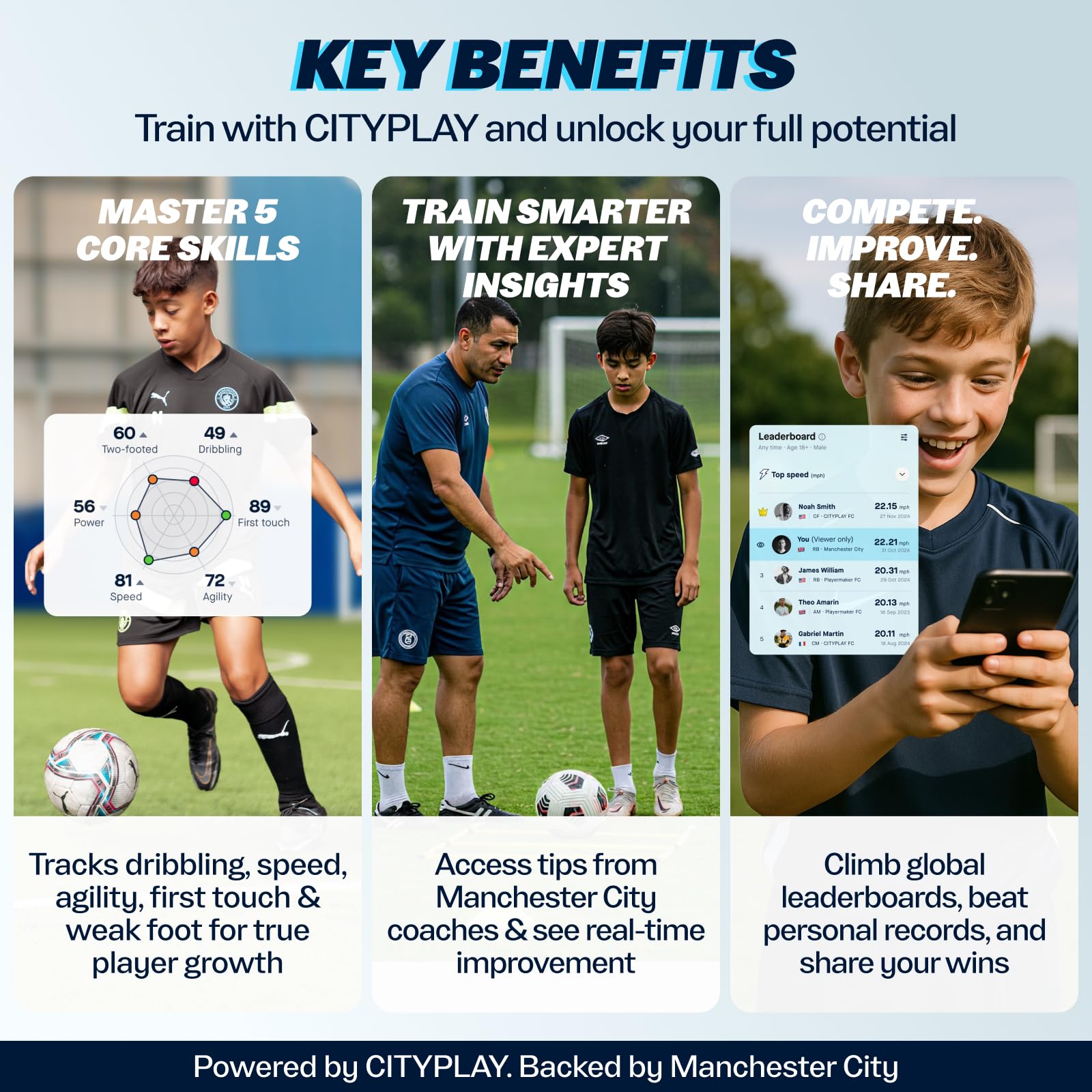 Playermaker CITYPLAY sensor mounted in cleat showing comfortable low-profile play benefit