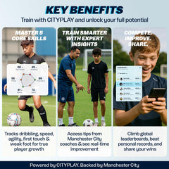Playermaker CITYPLAY sensor mounted in cleat showing comfortable low-profile play benefit