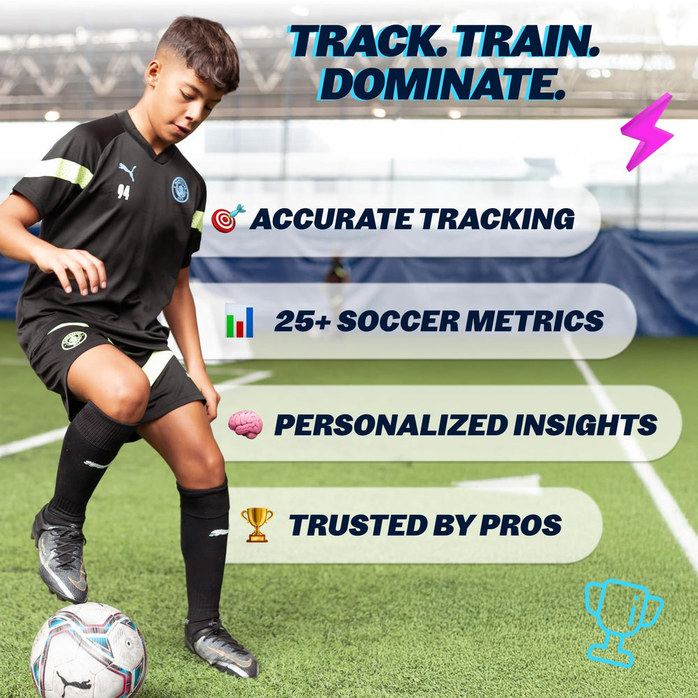 Playermaker CITYPLAY sensor close-up highlighting precise foot-mounted tracking accuracy