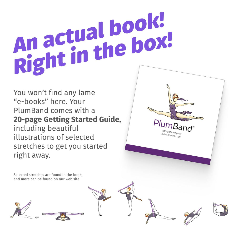 PlumBand illustrated guide open showing clear instructions and poses