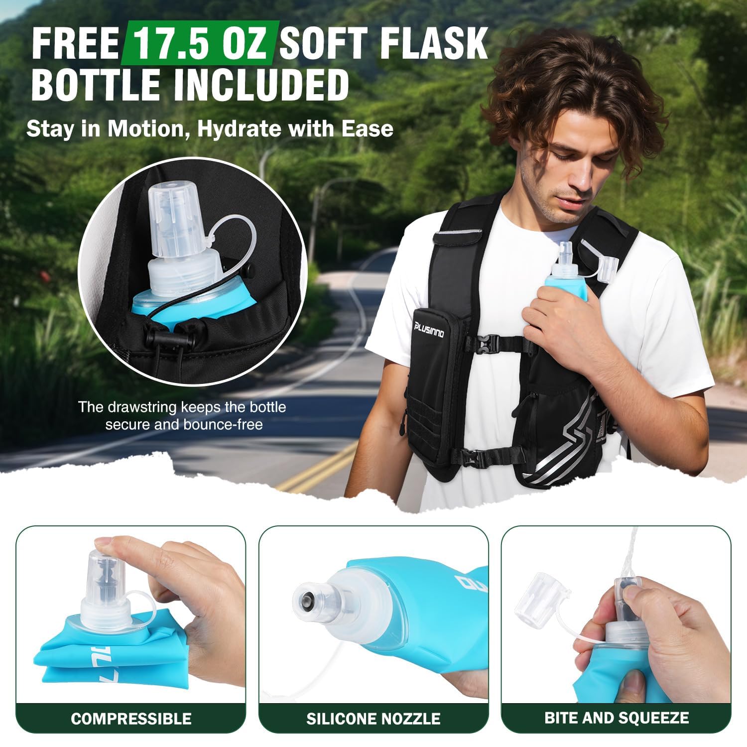 PLUSINNO adjustable straps and buckle offering customizable snug comfort