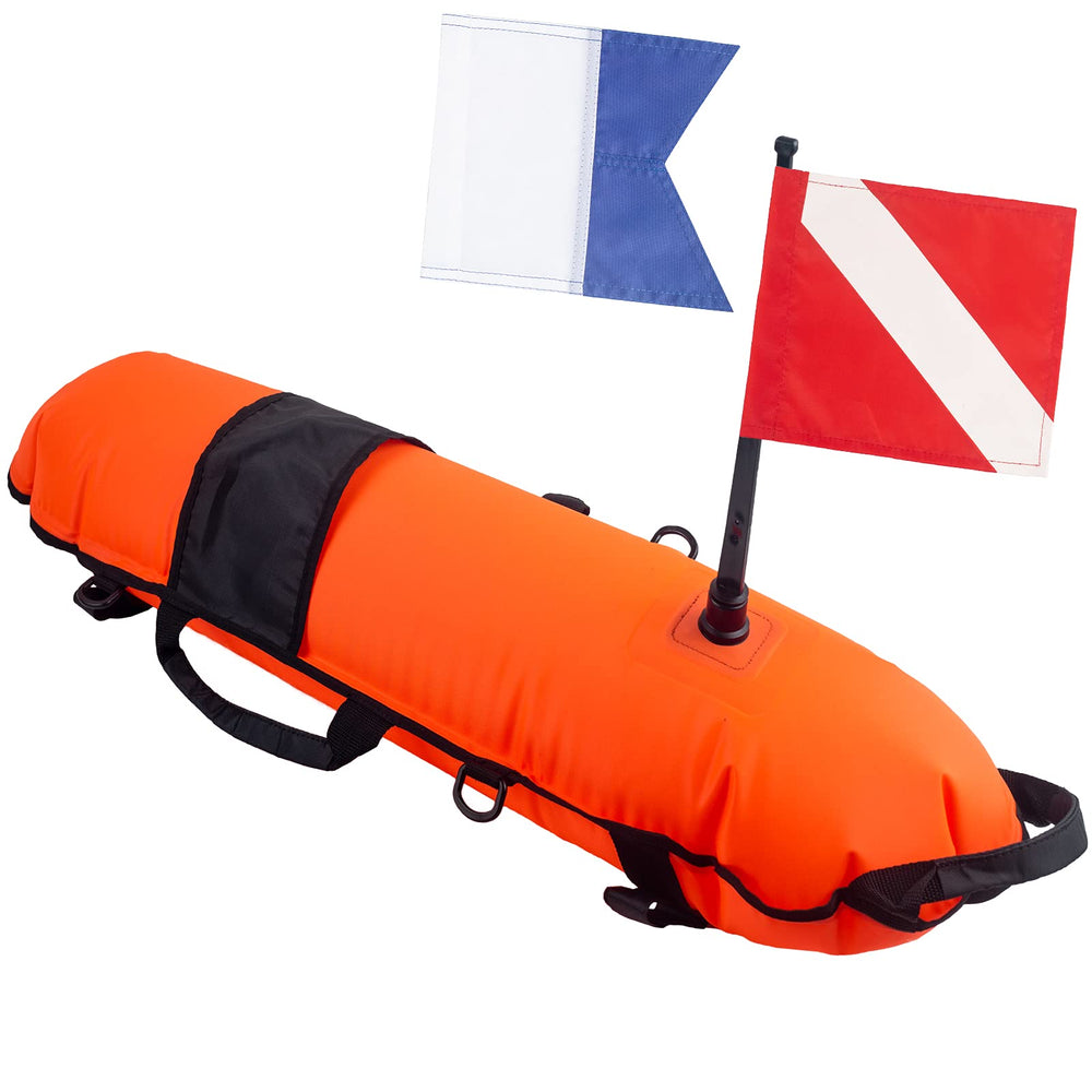 Pluzluce buoy front view showing bright color for improved visibility