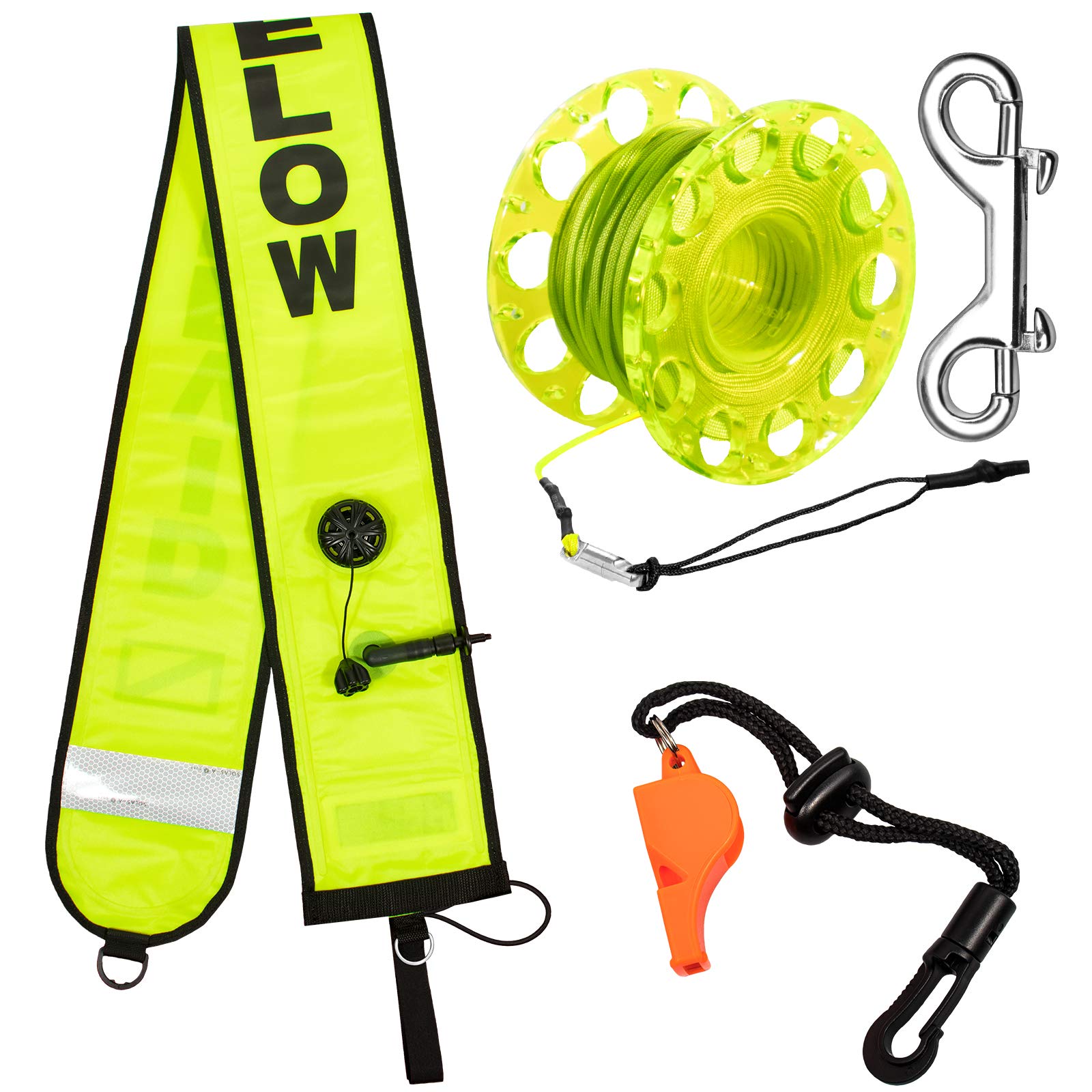 Pluzluce SMB front view showing bright yellow high-visibility marker and reflective band