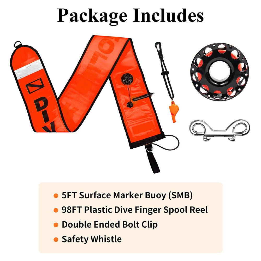Pluzluce SMB deployed at surface demonstrating clear diver location marking