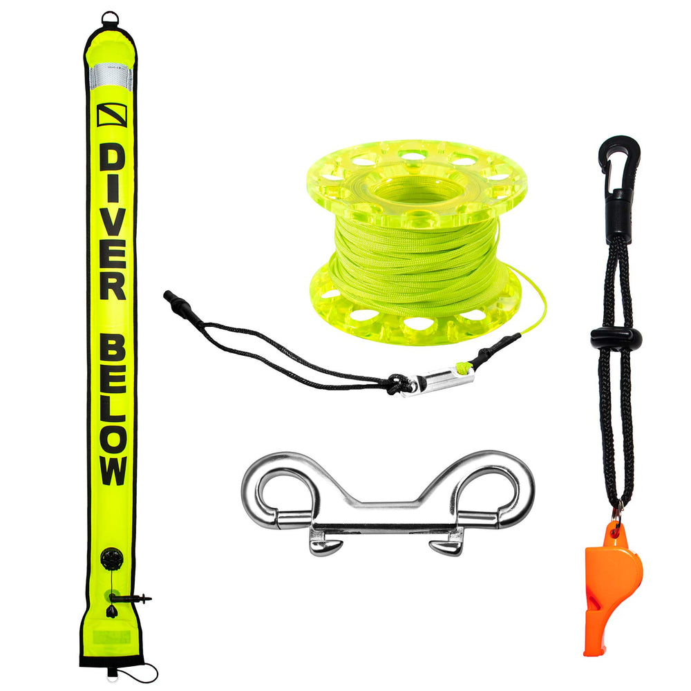 Pluzluce SMB deployed from boat showing practical use for diver surface marking
